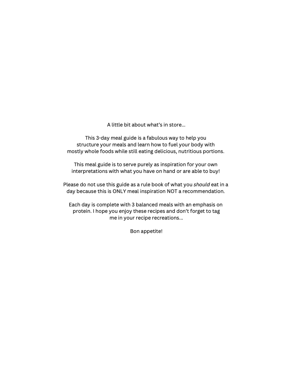 3-day Meal Guide (75 Hard Edition)